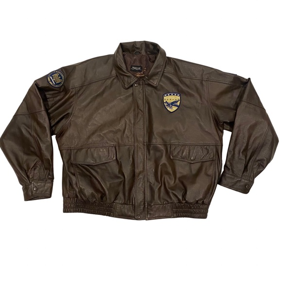 Bunkers Bay Other - Bunkers Bay Leather Bomber Jacket - Top Gun Dealer Undercover w/ Patches - 3XL